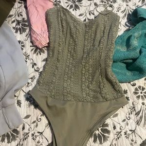 Green Ambiance Lace Body Suit